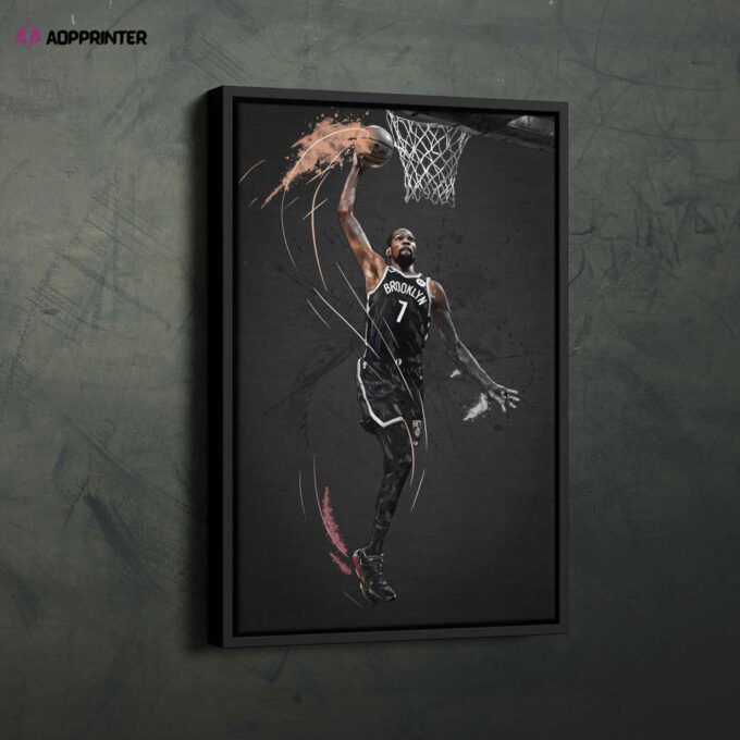 Kevin Durant Art Dunk Brooklyn Nets NBA Wall Art Home Decor Hand Made Poster Canvas Print