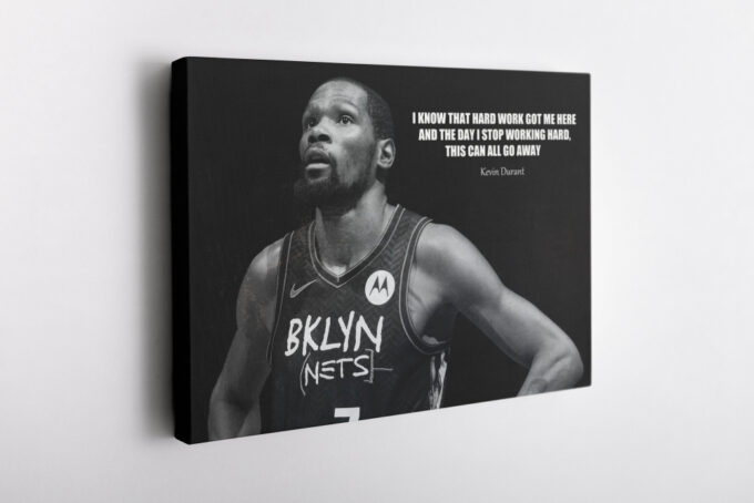 Kevin Durant Quote Poster Brooklyn Nets Canvas Unique Design Wall Art Print Hand Made Ready to Hang Custom Design
