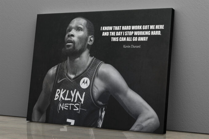 Kevin Durant Quote Poster Brooklyn Nets Canvas Unique Design Wall Art Print Hand Made Ready to Hang Custom Design
