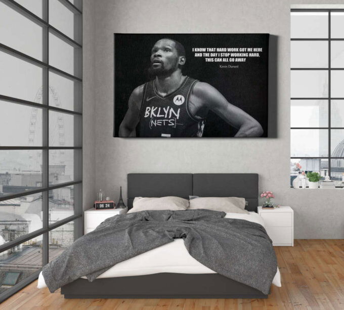 Kevin Durant Quote Poster Brooklyn Nets Canvas Unique Design Wall Art Print Hand Made Ready to Hang Custom Design