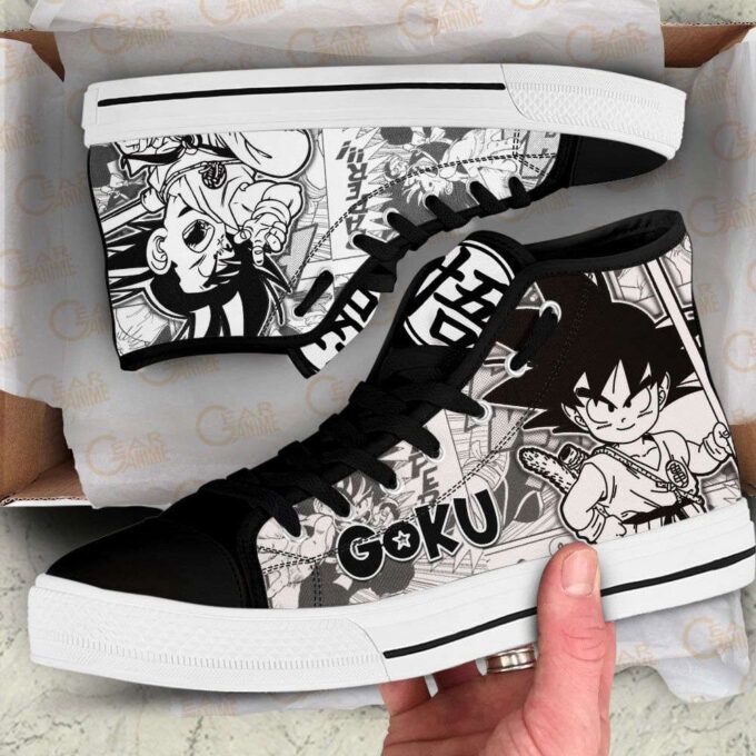 Kid Goku High Top Canvas Shoes Custom Dragon Ball Manga For Fans