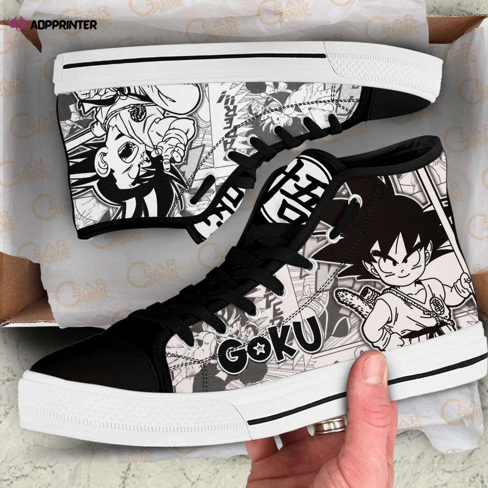 Kid Goku High Top Canvas Shoes Custom Dragon Ball Manga For Fans Kid Goku High Top Canvas Shoes Custom Dragon Ball Manga For Fans