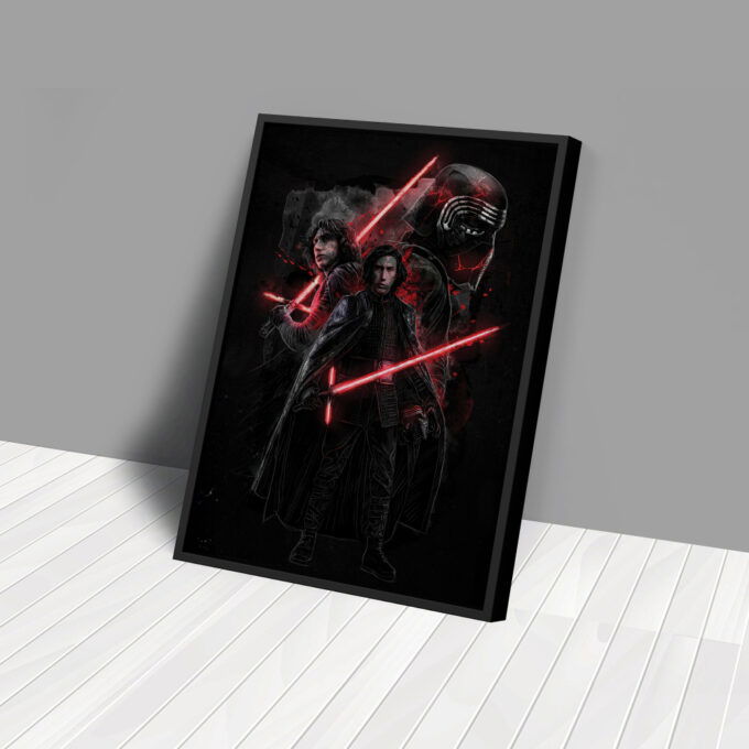 Kylo Ren Poster Star Wars Art Canvas Wall Art Print Home Decor Framed Poster Gift for Kids
