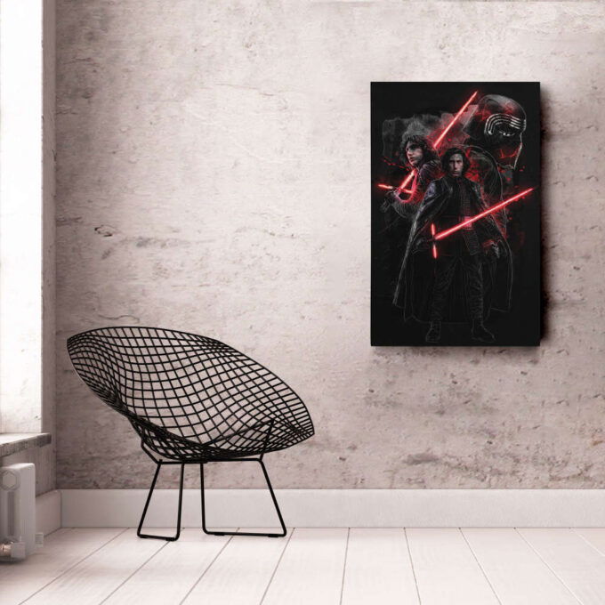 Kylo Ren Poster Star Wars Art Canvas Wall Art Print Home Decor Framed Poster Gift for Kids