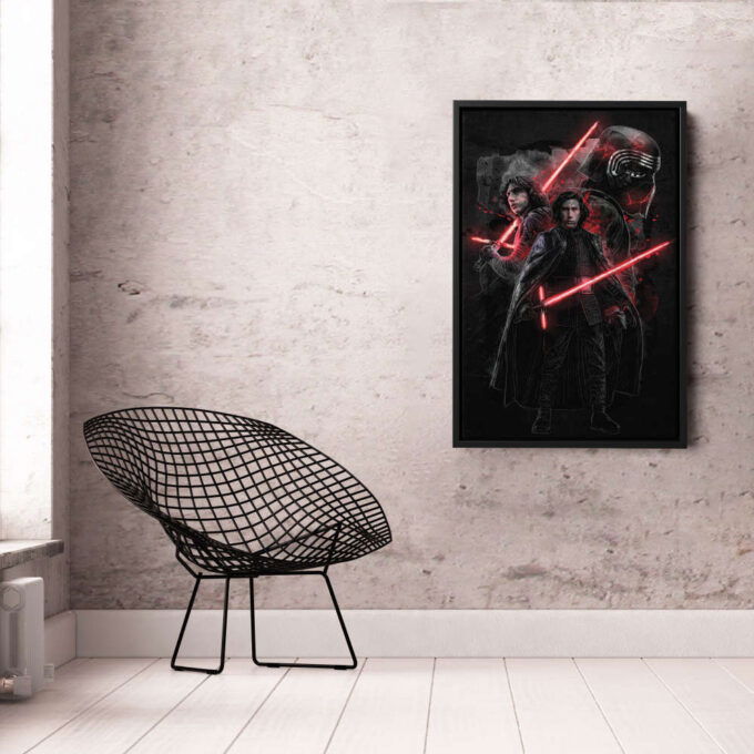 Kylo Ren Poster Star Wars Art Canvas Wall Art Print Home Decor Framed Poster Gift for Kids