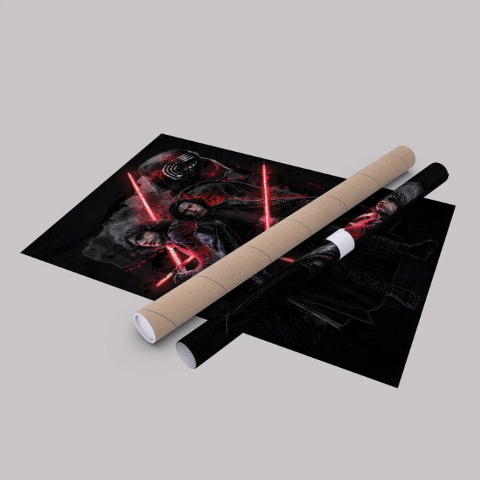 Kylo Ren Poster Star Wars Art Canvas Wall Art Print Home Decor Framed Poster Gift for Kids