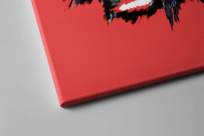 Kylo Ren Star Wars Red Background Face Canvas Unique Design Wall Art Print Hand Made Ready to Hang Custom Design