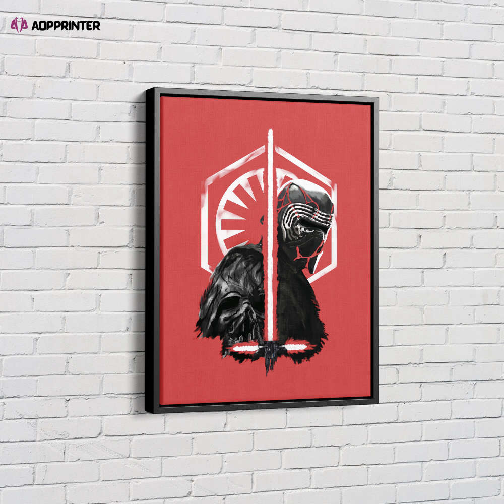Kylo Ren Star Wars Red Background Face Canvas Unique Design Wall Art Print Hand Made Ready to Hang Custom Design Kylo Ren Star Wars Red Background Face Canvas Unique Design Wall Art Print Hand Made Ready to Hang Custom Design