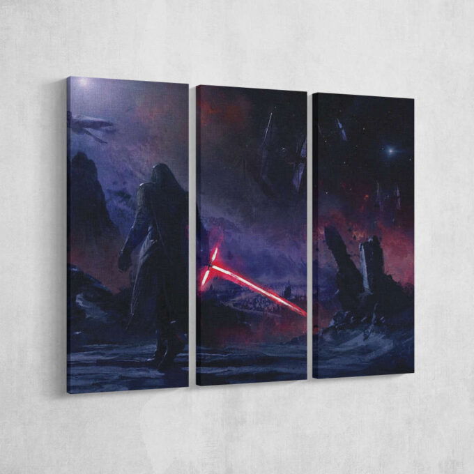 Kylo Ren Star Wars with Sword Canvas Unique Design Wall Art Print Hand Made Ready to Hang Custom Design