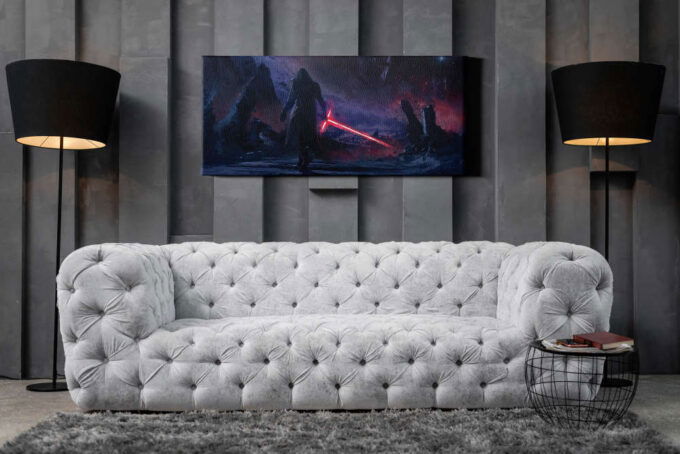Kylo Ren Star Wars with Sword Canvas Unique Design Wall Art Print Hand Made Ready to Hang Custom Design