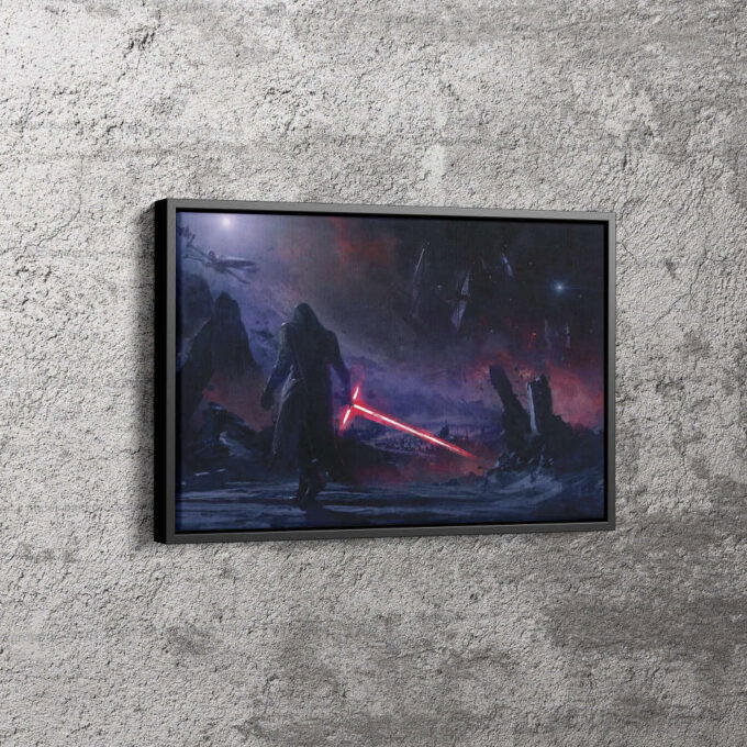 Kylo Ren Star Wars with Sword Canvas Unique Design Wall Art Print Hand Made Ready to Hang Custom Design