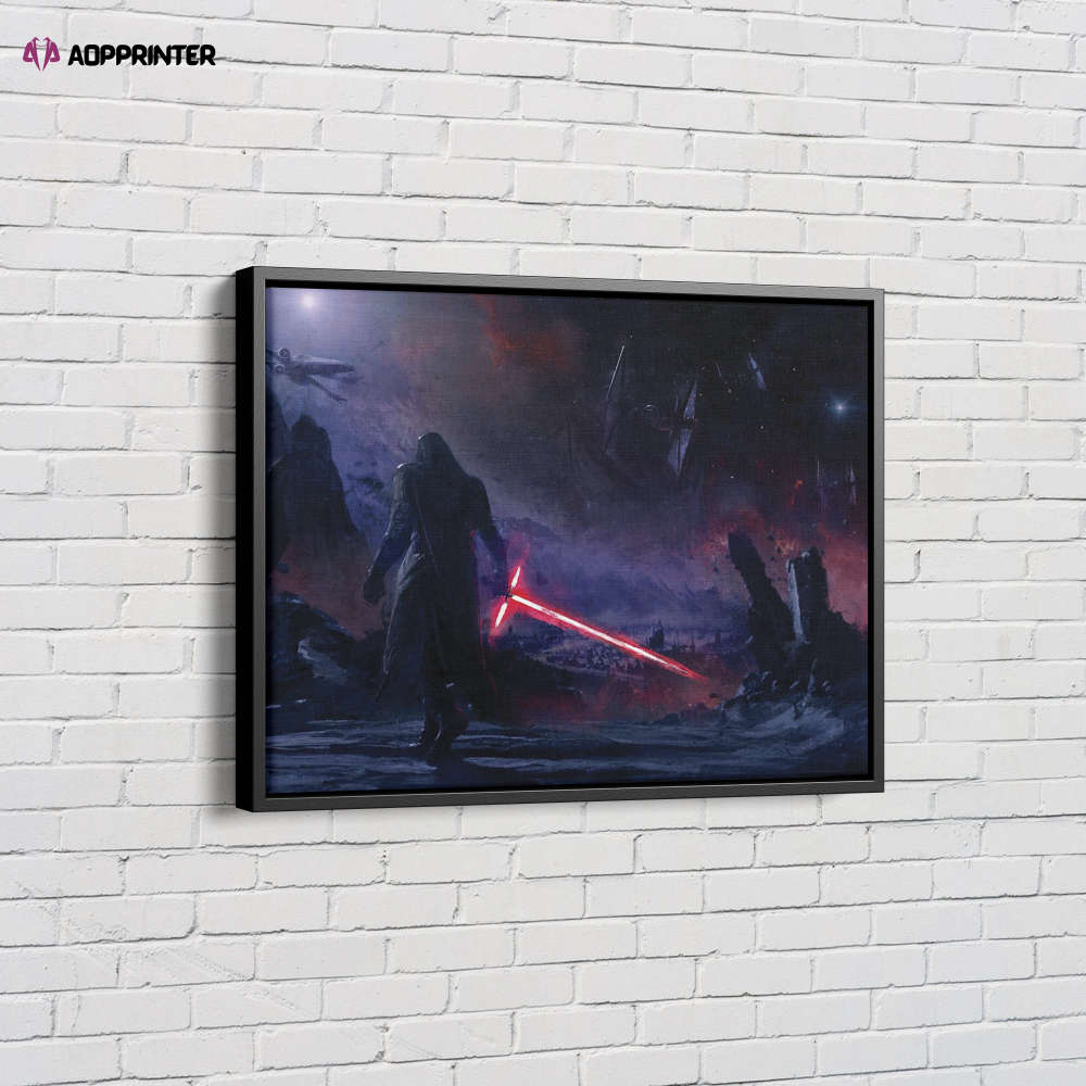 Kylo Ren Star Wars with Sword Canvas Unique Design Wall Art Print Hand Made Ready to Hang Custom Design Kylo Ren Star Wars with Sword Canvas Unique Design Wall Art Print Hand Made Ready to Hang Custom Design