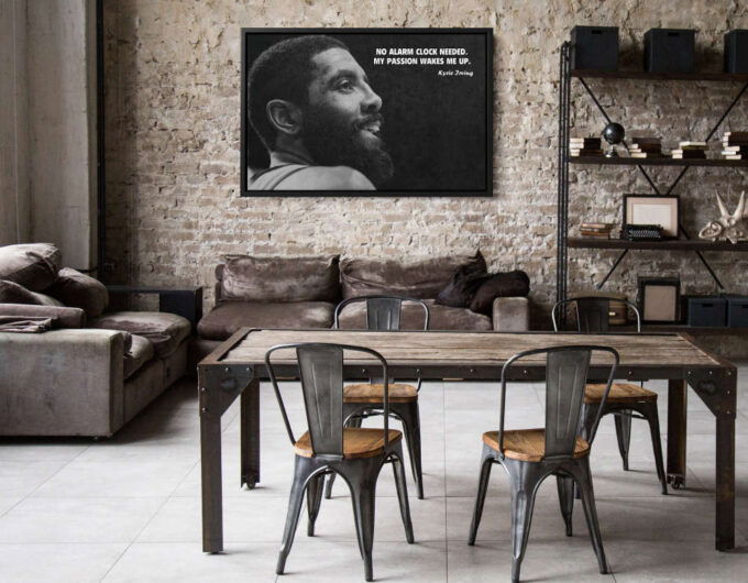 Kyrie Irving Poster Quote Brooklyn Nets Canvas Unique Design Wall Art Print Hand Made Ready to Hang Custom Design