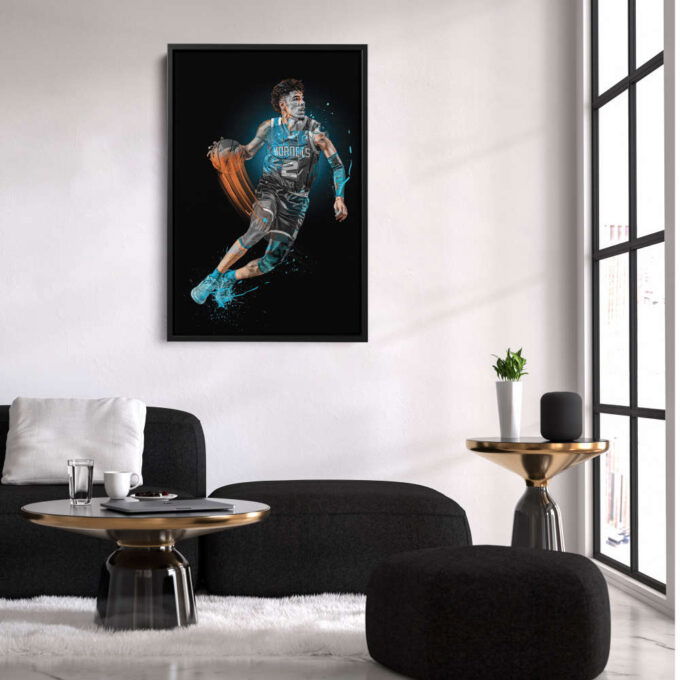 LaMelo Ball Art Charlotte Hornets NBA Wall Art Home Decor Hand Made Poster Canvas Print