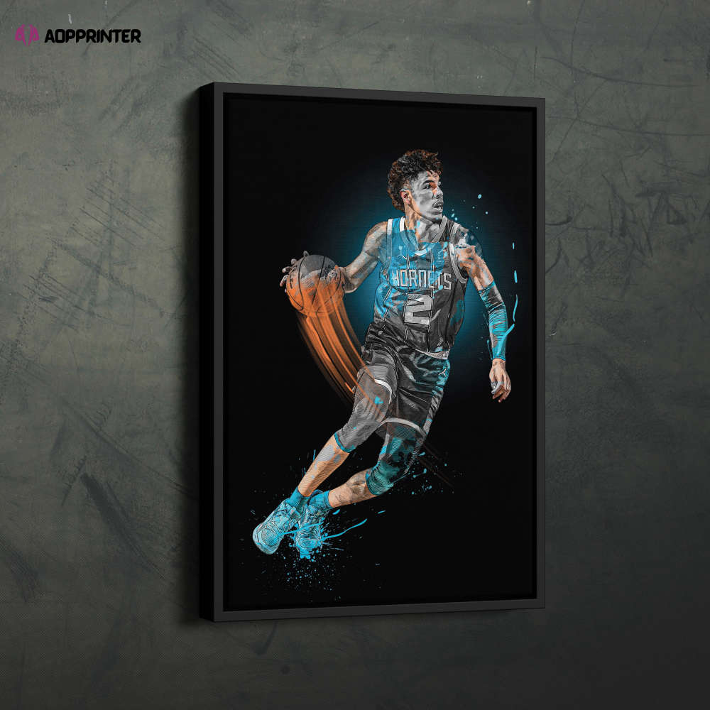 LaMelo Ball Art Charlotte Hornets NBA Wall Art Home Decor Hand Made Poster Canvas Print LaMelo Ball Art Charlotte Hornets NBA Wall Art Home Decor Hand Made Poster Canvas Print
