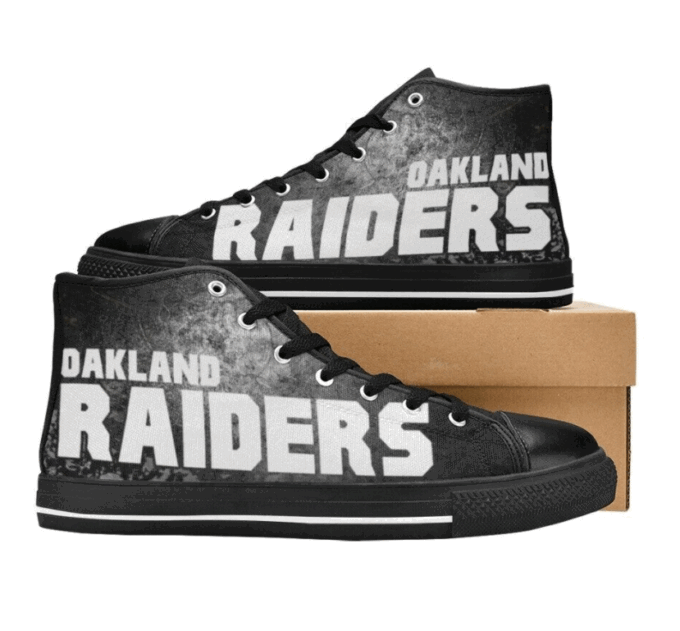Las Vegas Raiders NFL Custom Canvas High Top Shoes