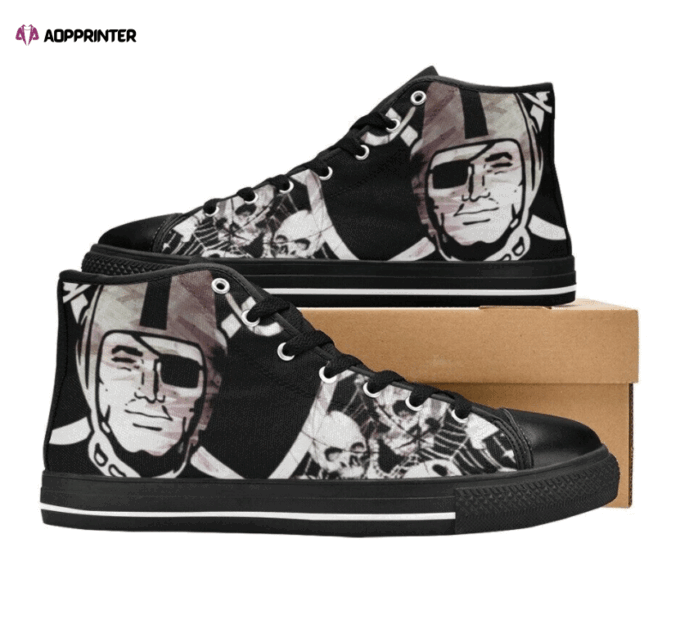 Las Vegas Raiders NFL Custom Canvas High Top Shoes