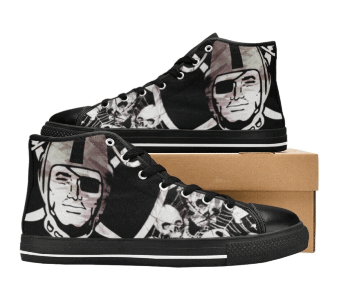 Las Vegas Raiders NFL Custom Canvas High Top Shoes