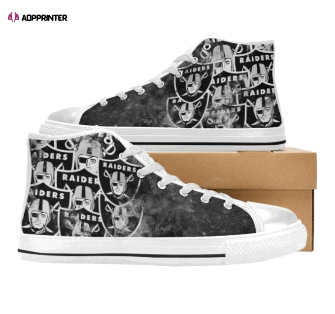 Las Vegas Raiders NFL Custom Canvas High Top Shoes