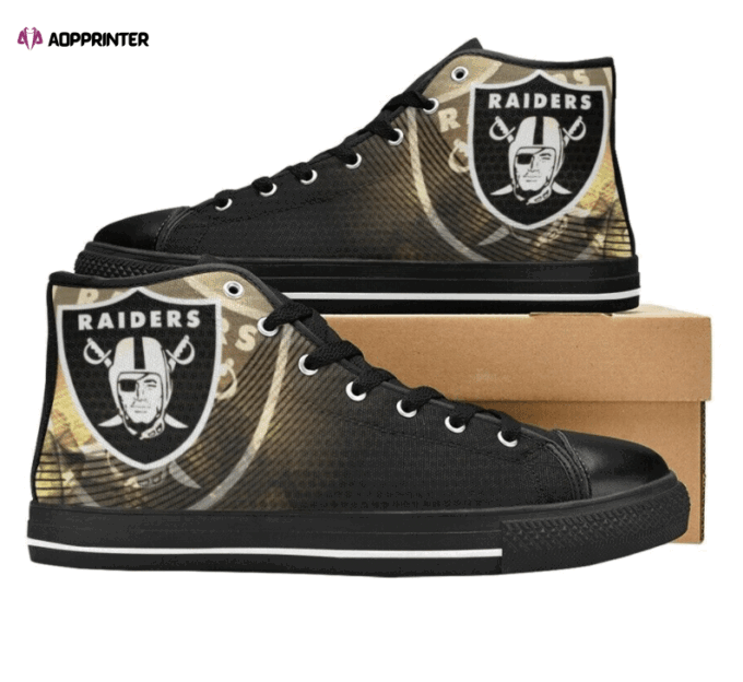 Las Vegas Raiders NFL Custom Canvas High Top Shoes