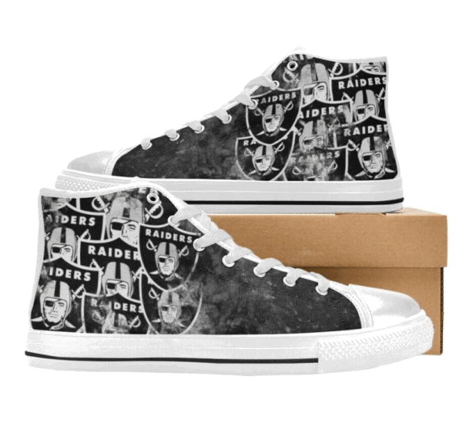 Las Vegas Raiders NFL Custom Canvas High Top Shoes