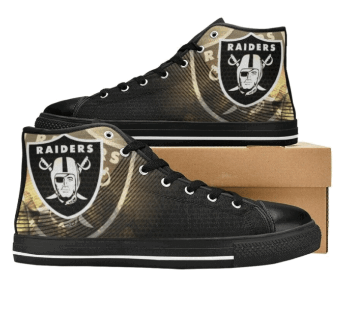 Las Vegas Raiders NFL Custom Canvas High Top Shoes