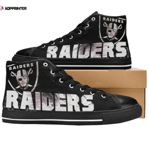 Las Vegas Raiders NFL Custom Canvas High Top Shoes