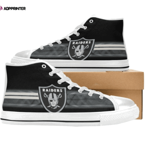 Las Vegas Raiders NFL Custom Canvas High Top Shoes