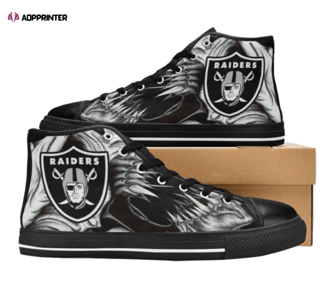 Las Vegas Raiders NFL Custom Canvas High Top Shoes