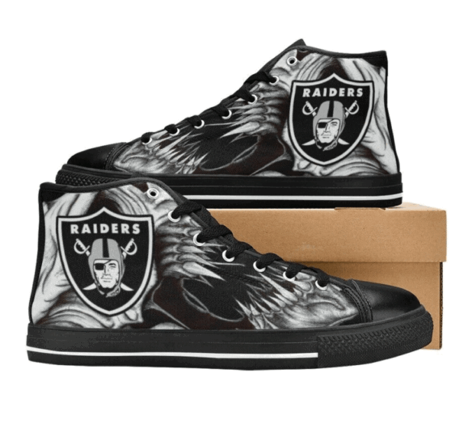 Las Vegas Raiders NFL Custom Canvas High Top Shoes