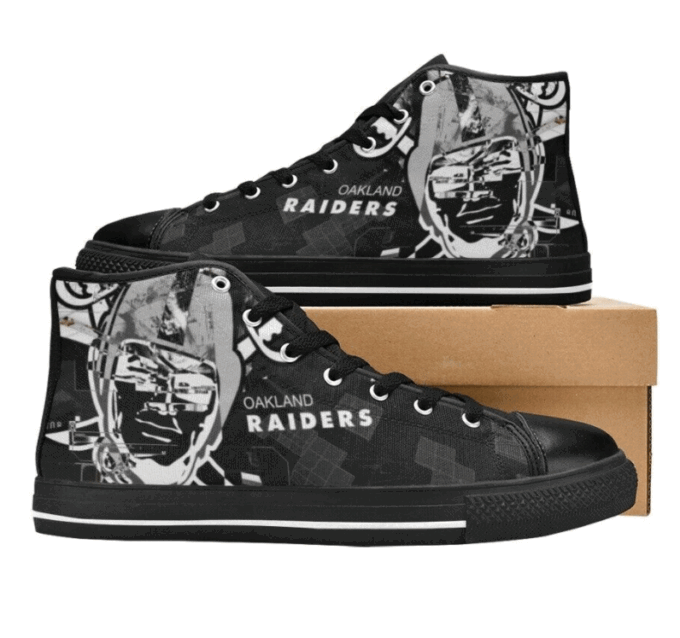 Las Vegas Raiders NFL Custom Canvas High Top Shoes