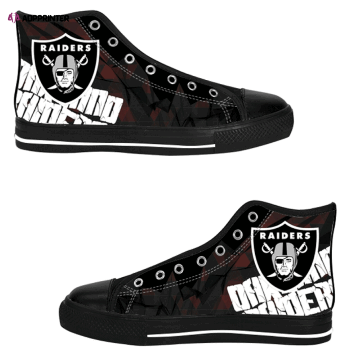Las Vegas Raiders NFL Custom Canvas High Top Shoes