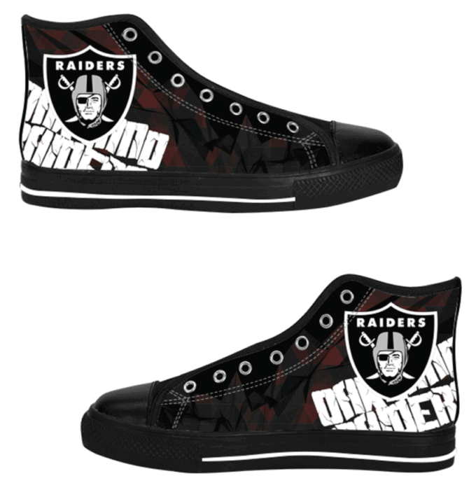 Las Vegas Raiders NFL Custom Canvas High Top Shoes