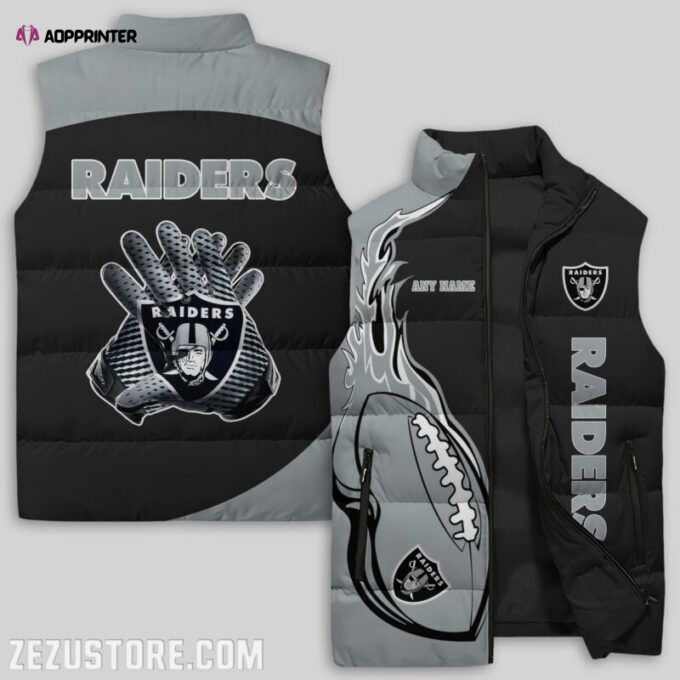 Las Vegas Raiders NFL Sleeveless Puffer Jacket Custom For Fans Gifts