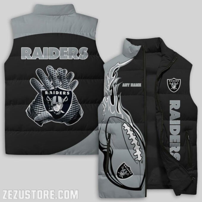 Las Vegas Raiders NFL Sleeveless Puffer Jacket Custom For Fans Gifts