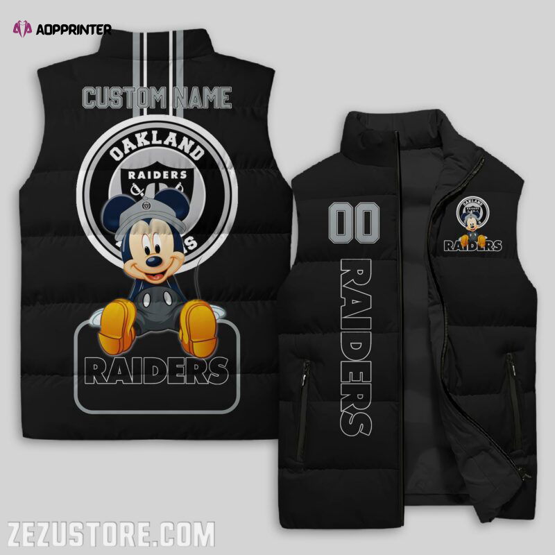 Las Vegas Raiders NFL Sleeveless Puffer Jacket Custom For Fans Gifts Las Vegas Raiders NFL Sleeveless Puffer Jacket Custom For Fans Gifts