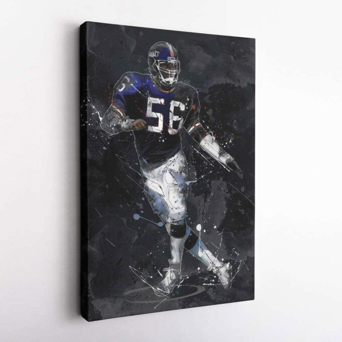 Lawrence Taylor Art New York Giants NFL Canvas Wall Art Home Decor Framed Poster Man Cave Gift
