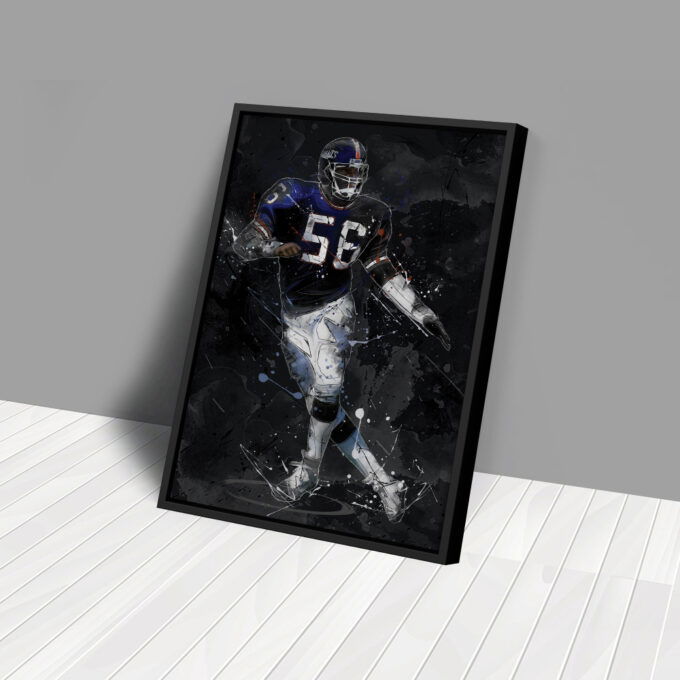 Lawrence Taylor Art New York Giants NFL Canvas Wall Art Home Decor Framed Poster Man Cave Gift