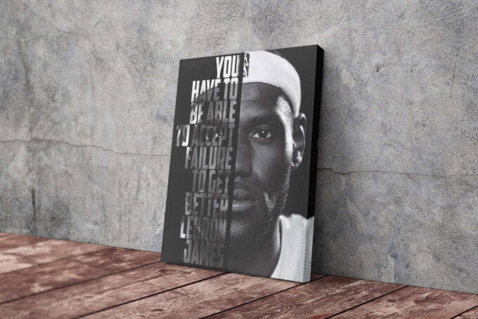 LeBron James Basketball Face Quote  Canvas Unique Design Wall Art Print Hand Made Ready to Hang Custom Design