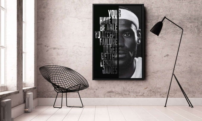 LeBron James Basketball Face Quote  Canvas Unique Design Wall Art Print Hand Made Ready to Hang Custom Design