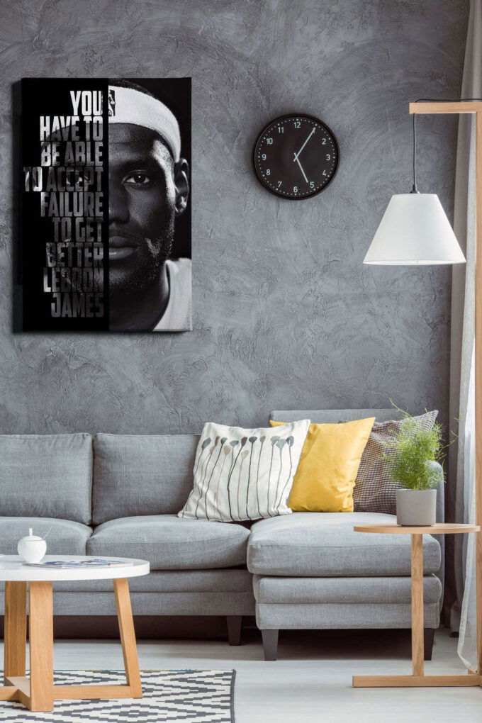 LeBron James Basketball Face Quote  Canvas Unique Design Wall Art Print Hand Made Ready to Hang Custom Design