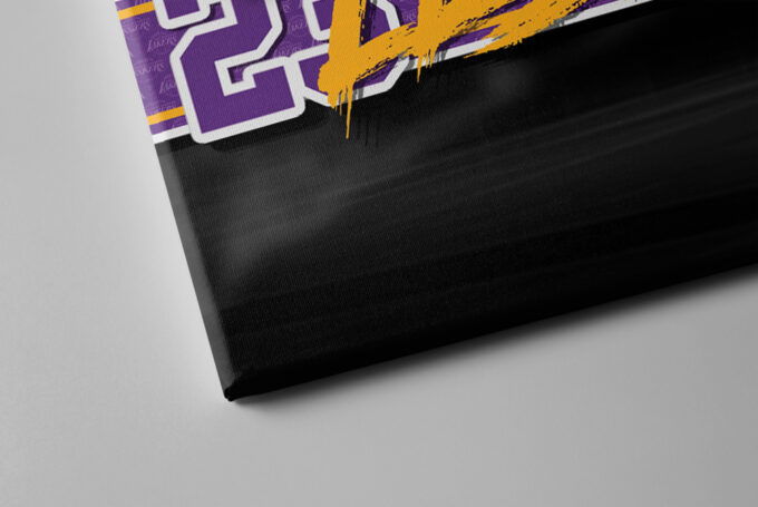 Lebron James Dunk Art Poster Los Angeles Lakers 23 Canvas Unique Design Wall Art Print Hand Made Ready to Hang Custom Design