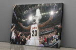 Lebron James Facing Crowd Poster Cleveland Cavaliers Basketball Canvas Unique Design Wall Art Print Hand Made Ready to Hang Custom Design