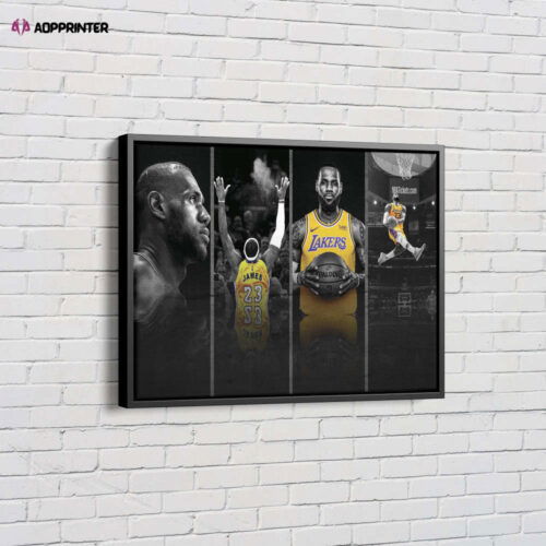 Lebron James Frames Poster Basketball Canvas Unique Design Wall Art Print Hand Made Ready to Hang Custom Design
