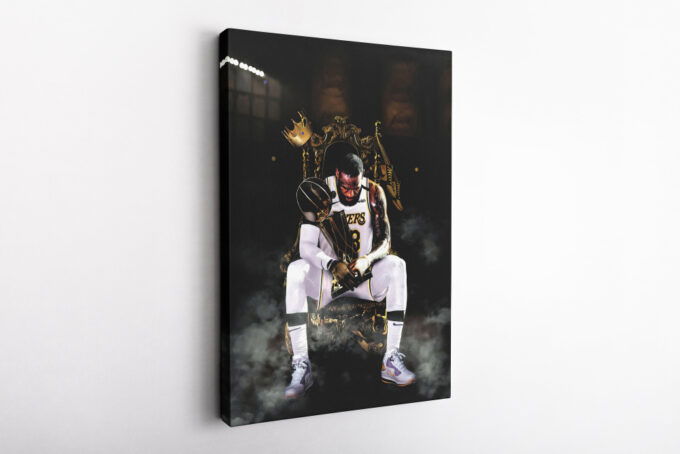 Lebron James King MVP Poster Los Angeles Lakers Canvas Unique Design Wall Art Print Hand Made Ready to Hang Custom Design