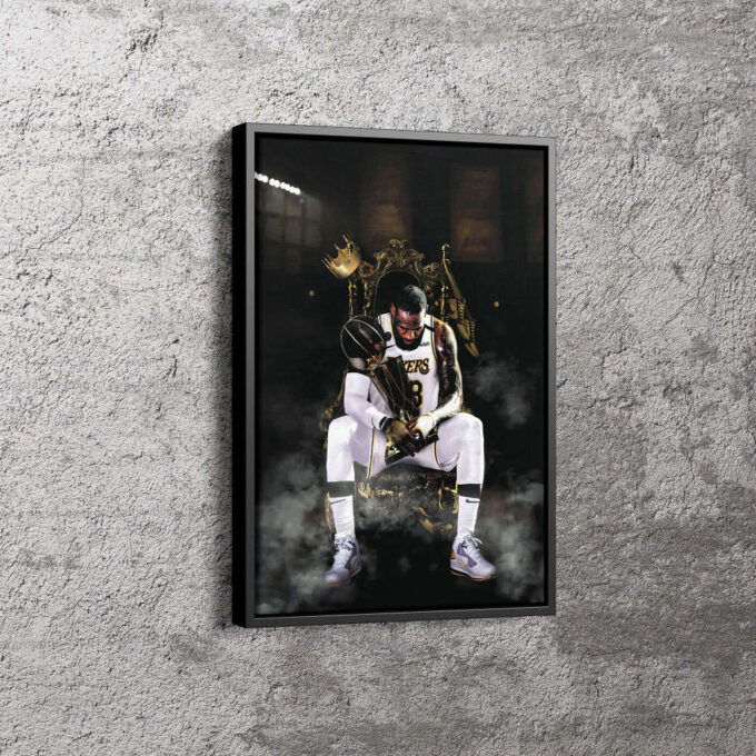 Lebron James King MVP Poster Los Angeles Lakers Canvas Unique Design Wall Art Print Hand Made Ready to Hang Custom Design