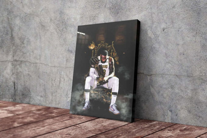 Lebron James King MVP Poster Los Angeles Lakers Canvas Unique Design Wall Art Print Hand Made Ready to Hang Custom Design