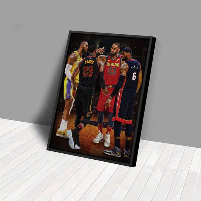 LeBron James Poster Heat Cavaliers Lakers Canvas Unique Design Wall Art Print Hand Made Ready to Hang Custom Design