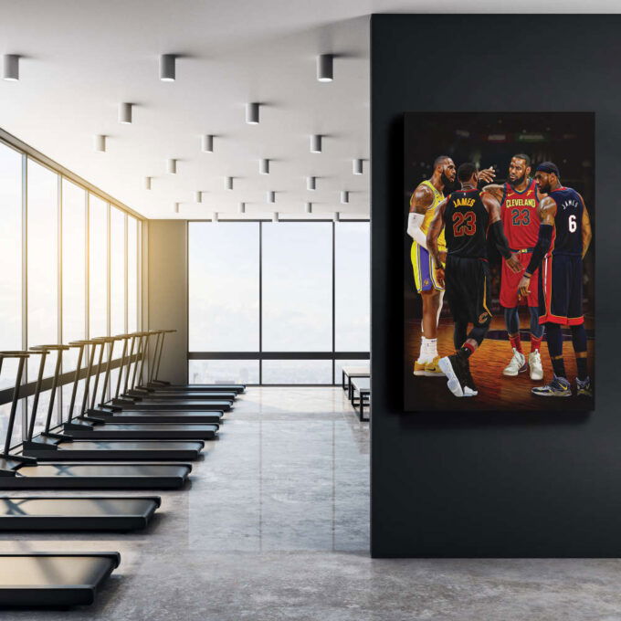 LeBron James Poster Heat Cavaliers Lakers Canvas Unique Design Wall Art Print Hand Made Ready to Hang Custom Design