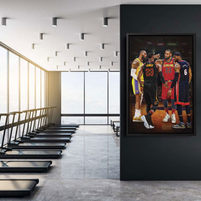 LeBron James Poster Heat Cavaliers Lakers Canvas Unique Design Wall Art Print Hand Made Ready to Hang Custom Design